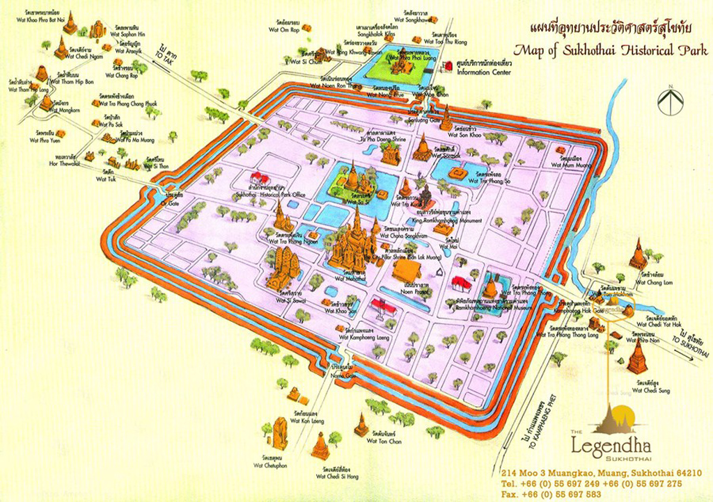 แผนที่ อุทยานประวัติศาสตร์สุโขทัย